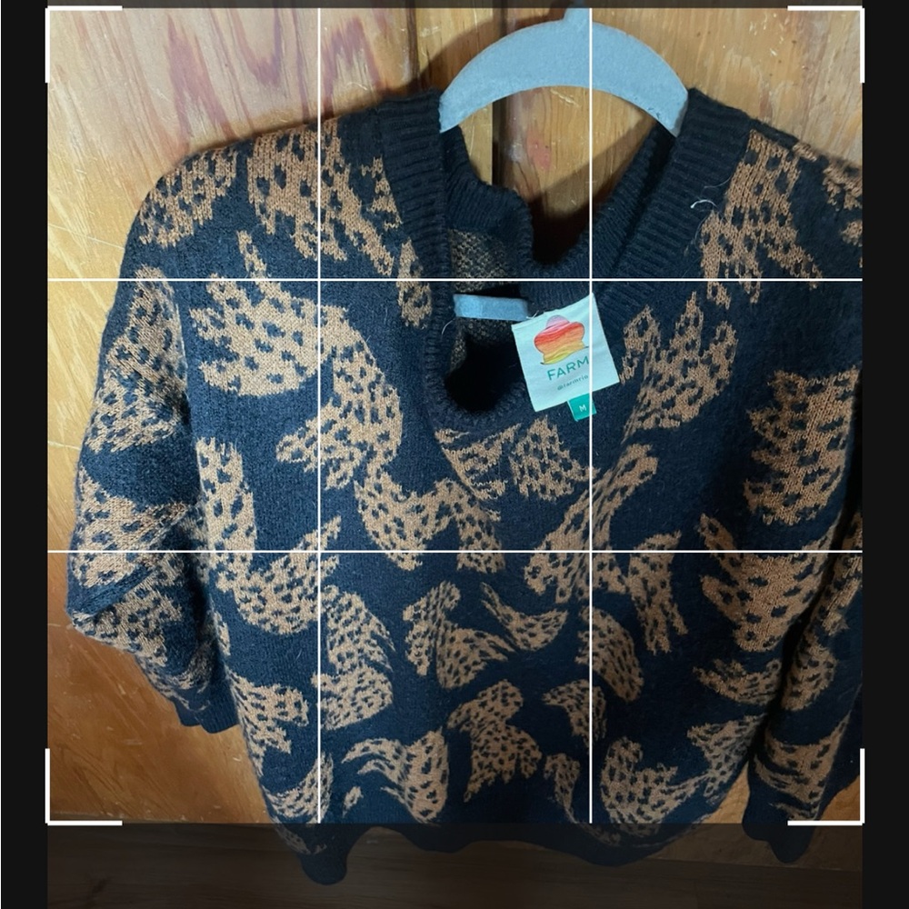 Farm Black and Brown Patterned Sweater